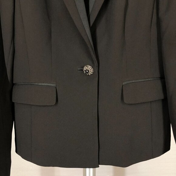Karl LAGERFELD Black‎ One Button Closure Blazer Sz M - Picture 2 of 13